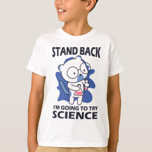Camiseta Afaste-se - Adorável Experimento de Cientista Gato