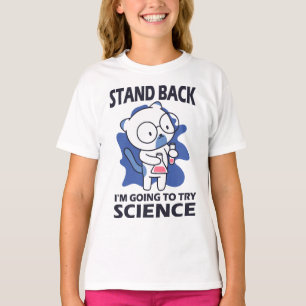 Camiseta Afaste-se - Adorável Experimento de Cientista Gato