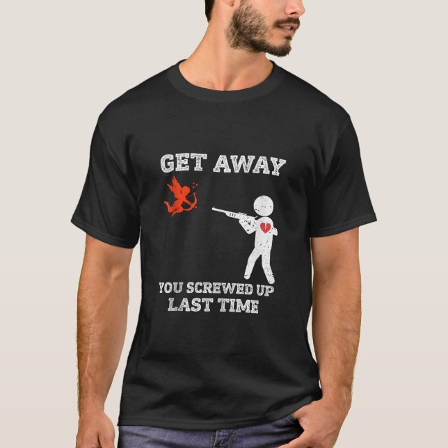 Camiseta Afastem-Se Cupid Boy Engraçado Anti-Dia de os namo (Frente)