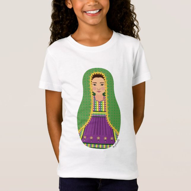 Camiseta Afegã Matryoshka Girls' (Frente)