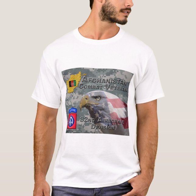 Camiseta "Afeganistão Combate Veterano" - 82º Divis Aéreo (Frente)