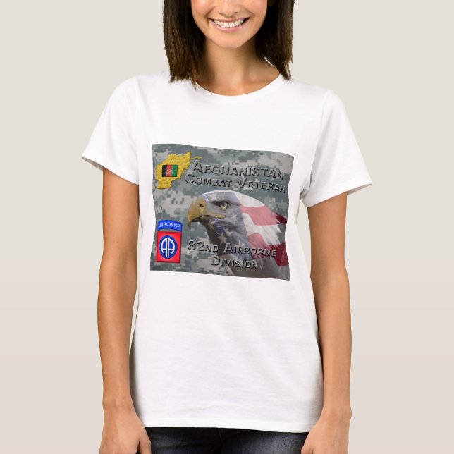 Camiseta "Afeganistão Combate Veterano" - 82º Divis Aéreo (Frente)