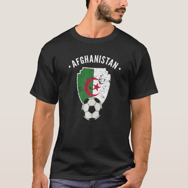 Camiseta Afeganistão Futebol com bandeira afegã afgha (Frente)