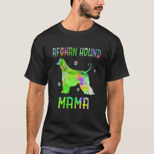 Camiseta Afegão Cachorro Colorido Mamãe