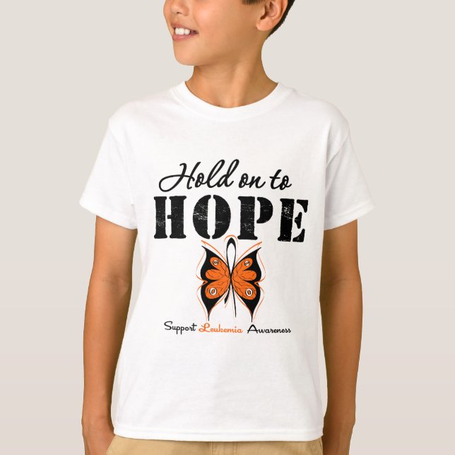 Camiseta Aferrar-se da leucemia à esperança (Frente)