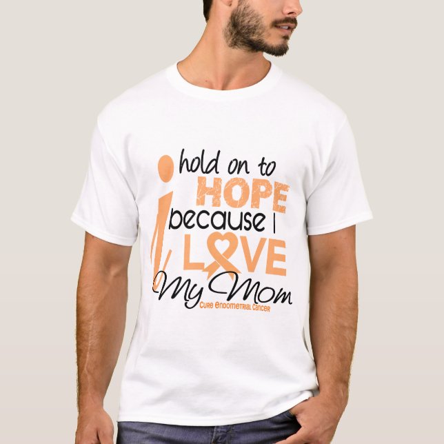 Camiseta Aferrar-se de cancer Endometrial a esperar para (Frente)