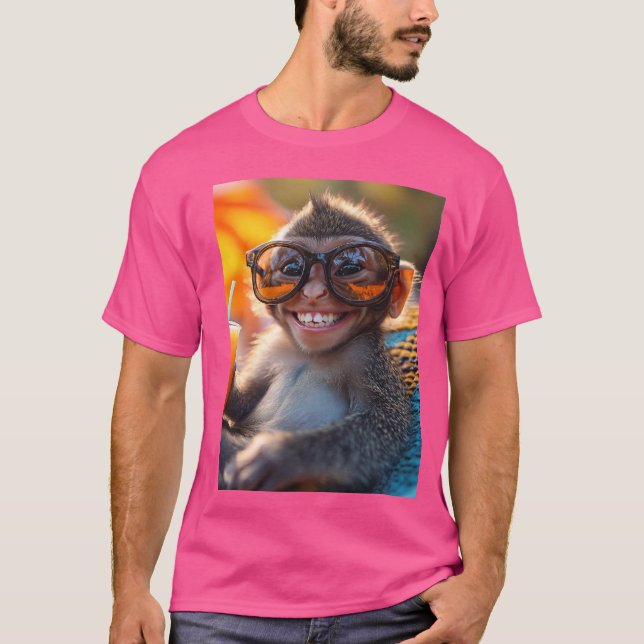 Camiseta Affe mit Sonnenbrille – Sommer-Vibes Design (Frente)
