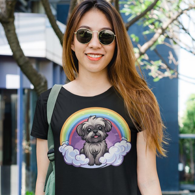Camiseta Affenpinscher Rainbow Cute Kawaii Puppy Dog Art (Affenpinscher cute rainbow puppy dog t-shirt)