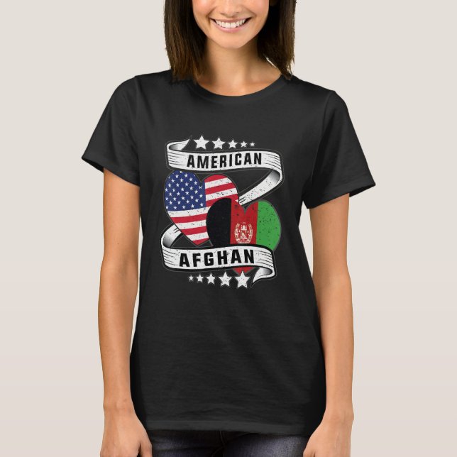 Camiseta Afghan American Half Afghan half American flag hea (Frente)