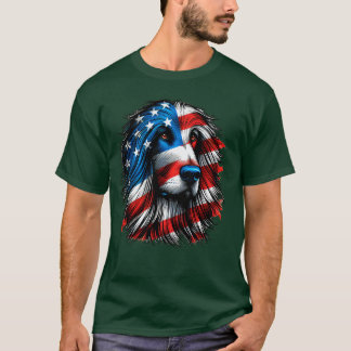 Camiseta Afghan Hound FLAG Usa Dog Engraçado 2