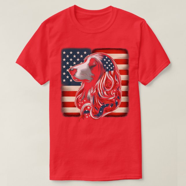 Camiseta Afghan Hound FLAG USA Funny Dog Lover (Frente do Design)