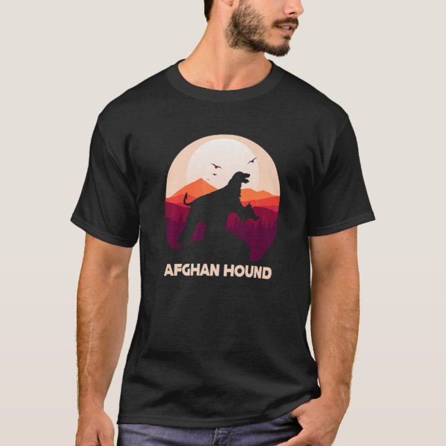 Camiseta Afghan Hound under Moon for Halloween Figurume 1 (Frente)