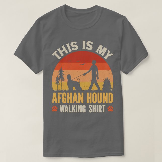 Camiseta Afghan Hound Walking (Frente do Design)