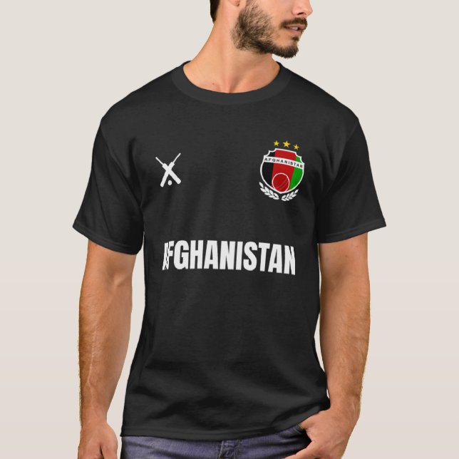 Camiseta AFGHANISTAN Cricket Fan Badge (Frente)