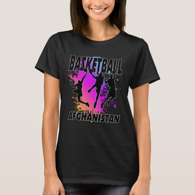 Camiseta Afghanistan Flag  Love Playing Basketball  1 (Frente)