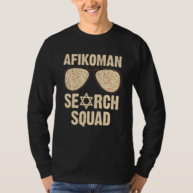 Camiseta Afikoman Search Squad Funny Passover Seder Sunglas (Frente)