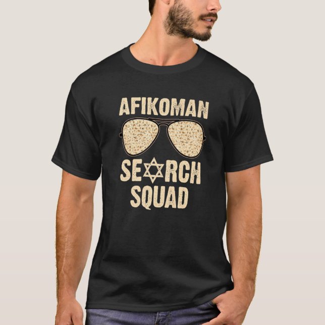 Camiseta Afikoman Search Squad Funny Passover Seder Sunglas (Frente)