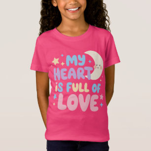 Camiseta Afirmação de Bondade dos Filhos Felizes Coração Ch
