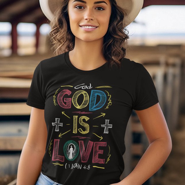 Camiseta Afirmação divina: Deus é amor (Criador carregado)