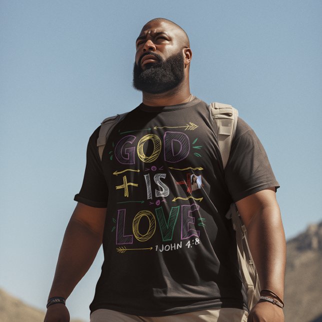 Camiseta Afirmação divina: Deus é o amor (Criador carregado)