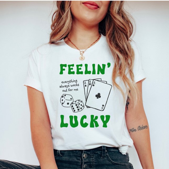 Camiseta Afirmação Positiva de Sorte Sentimento Personaliza (Criador carregado)