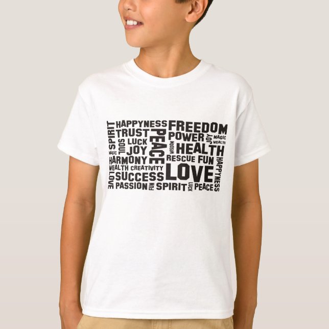 Camiseta afirmações a preto - antecedentes claros (Frente)