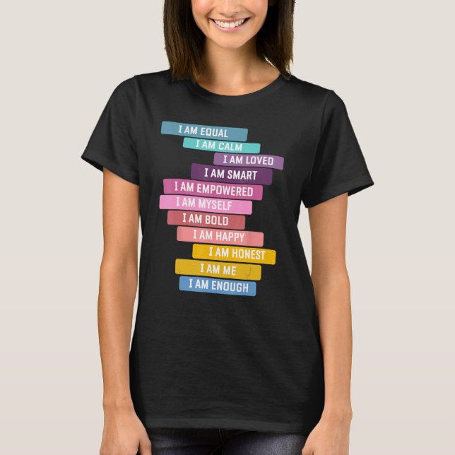 Camiseta Afirmações Positivas Para O Conjunto De Modos De C (Frente)