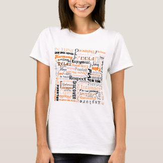 Camiseta Afirmações sacrais alaranjadas do positivo de