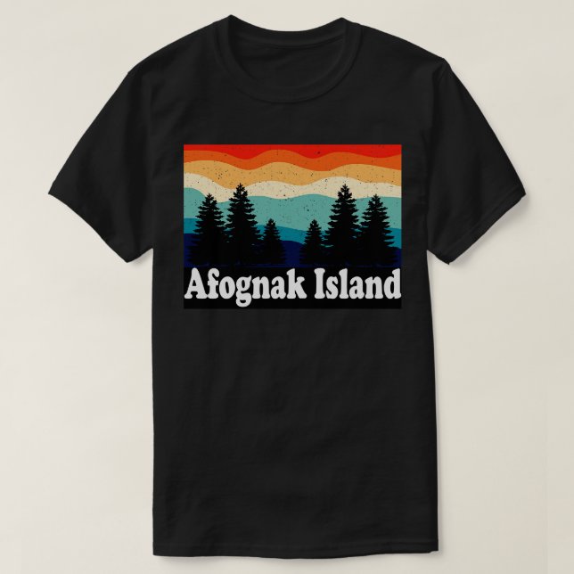 Camiseta Afognak Island Alaska Retro (Frente do Design)