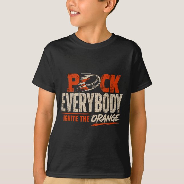 Camiseta Aforçador de hóquei laranja 1 (Frente)