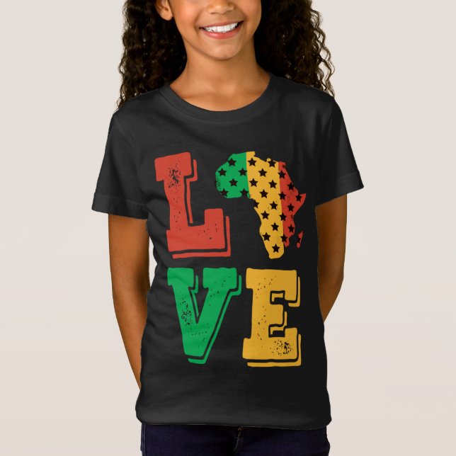 Camiseta África ama história negra africana conturbada M (Frente)