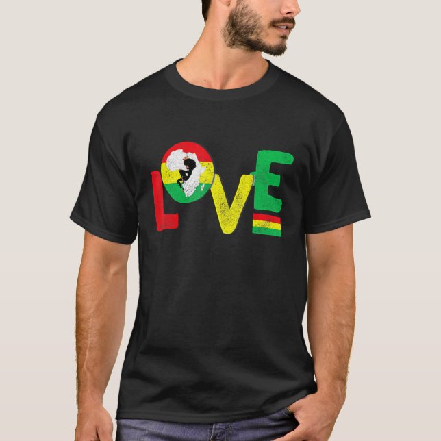 Camiseta África Ama História Negra Orgulho América Africana (Frente)