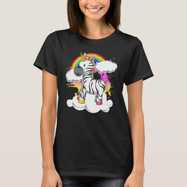 Camiseta África Animal Rainbow Zebracorn Magical Unicorn Ze (Frente)