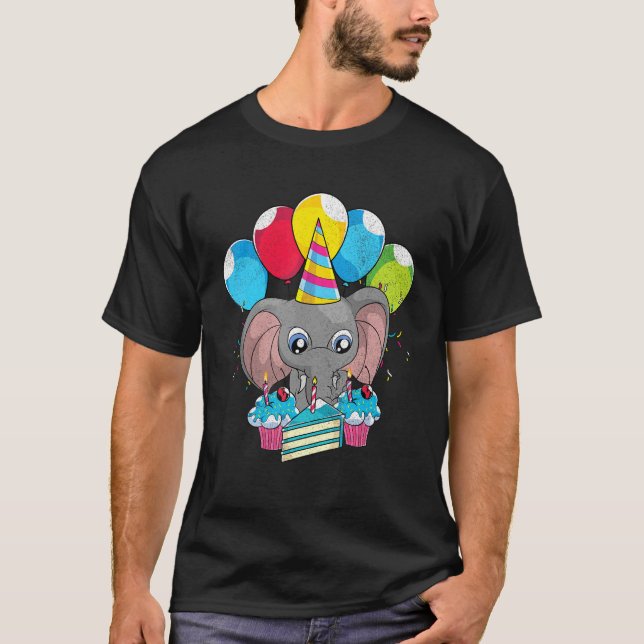 Camiseta Africa Animal  Zoo Animal Birthday Party Cute Elep (Frente)