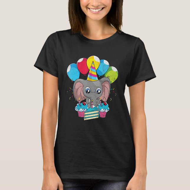 Camiseta Africa Animal  Zoo Animal Birthday Party Cute Elep (Frente)
