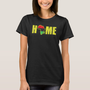 Camiseta África Central Mapa Bandeira Negra Orgulho Negro M