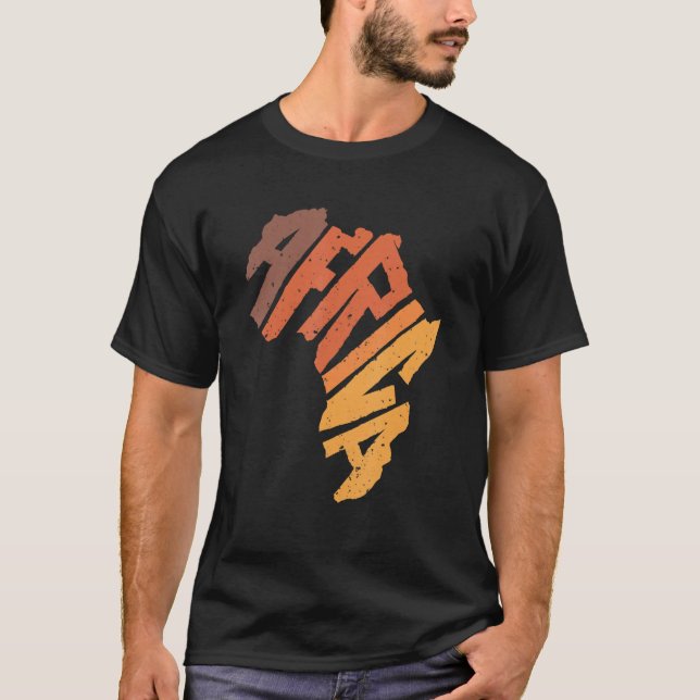 Camiseta África Continente - Letra africana Safari - Primo (Frente)