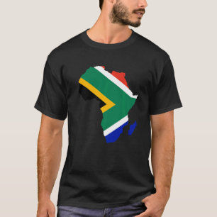 Camiseta África do Sul Bandeira África Continente Silhuette