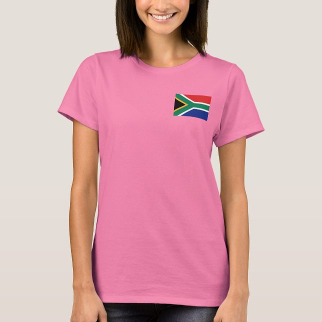 Camiseta África do Sul Bandeira e Mapa do T-Shirt (Frente)
