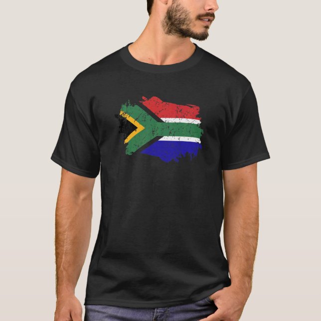 Camiseta África do Sul Bandeira País Grunge Bandeira África (Frente)