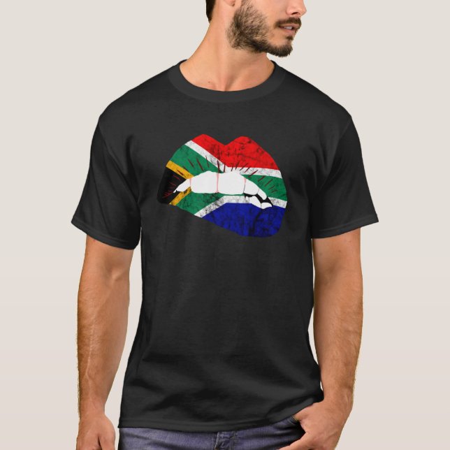 Camiseta África do Sul Lábios Lipstick África do Sul Ki (Frente)