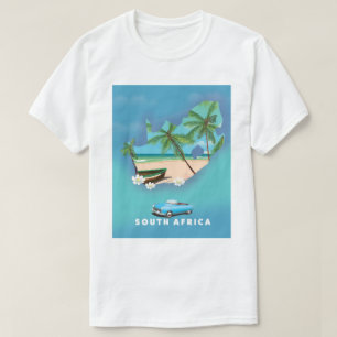 Camiseta África do Sul Mapeia poster de viagens de Ilustraç