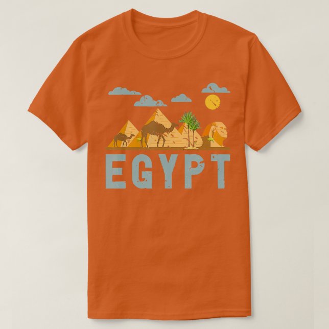 Camiseta África Egípcia Hieroglifos Cairo Egito (Frente do Design)