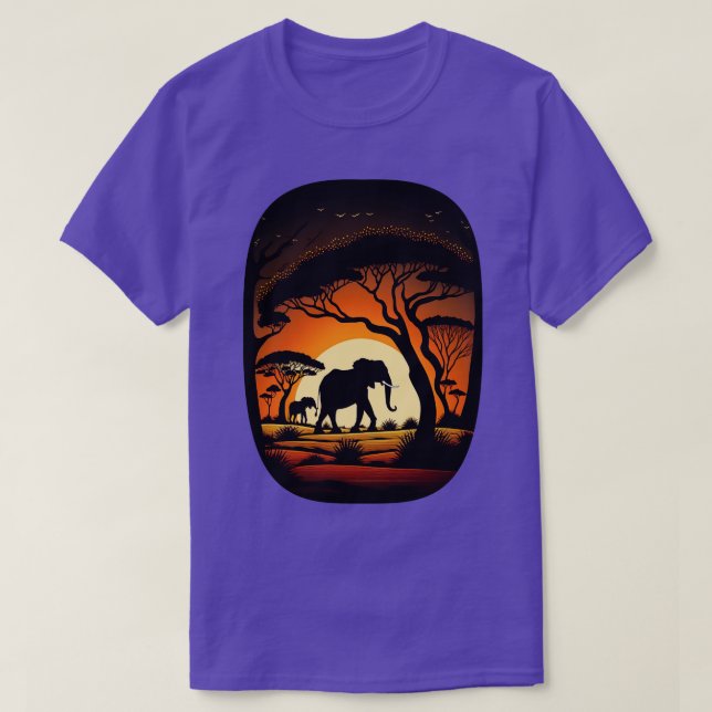 Camiseta África - Elefante Ama Safari Vacati (Frente do Design)