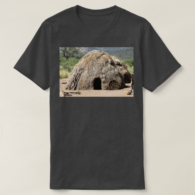 Camiseta Africa Ethiopia Debub Omo Zone hut of the Mursi tr (Frente do Design)