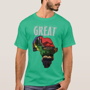 Camiseta África excelente Mapa arco-íris de cores tradicion