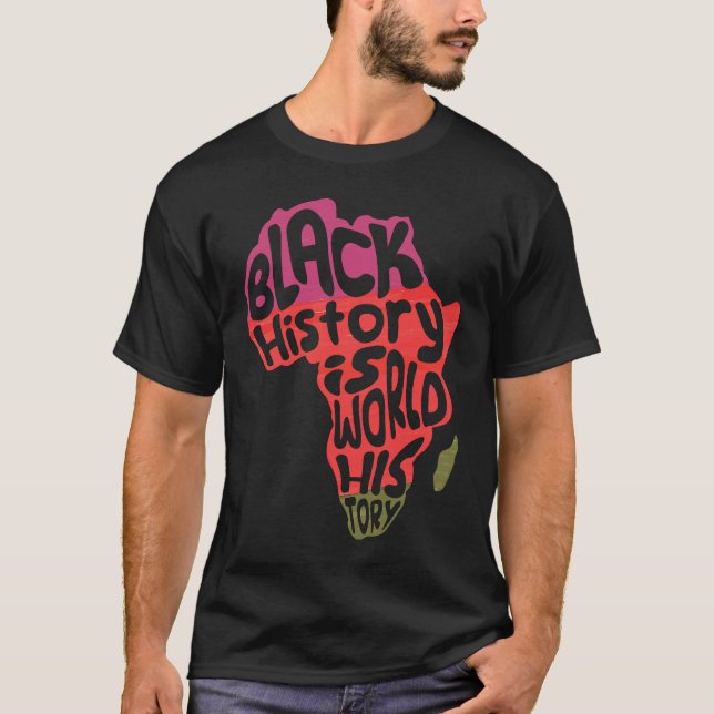 Camiseta África História Negra é História Mundial Africano (Frente)