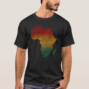 Camiseta África Impressão digital Afro Bandeira Orgulho Neg