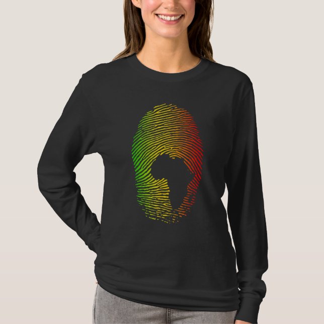 Camiseta Africa Is In My DNA Fingerprint African Roots Afri (Frente)
