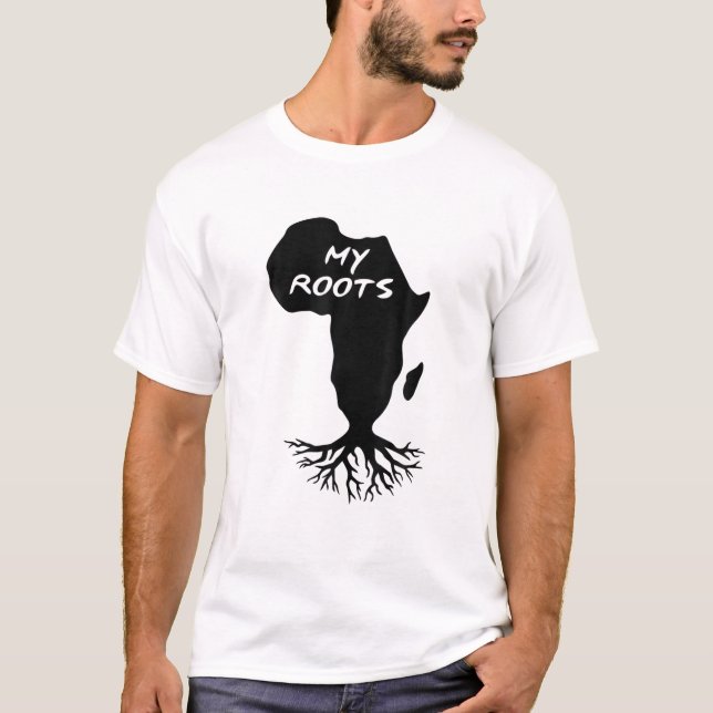 Camiseta África legal Mapa das minhas raízes Black American (Frente)